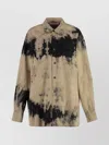 Acne Studios Relaxed Fit Denim Overshirt With Tie-dye Print