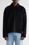 Acne Studios Zip-up Wool Shirt Jacket In Black