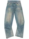 Acne Studios Denim Trousers With Belt Loops In Blue
