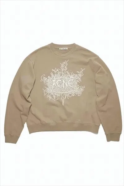 Acne Studios Relaxed Fit Long-sleeve Sweatshirt With Graphic Design In Neutral