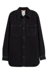 Acne Studios Relaxed Fit Organic Cotton Denim Button-up Shirt In Black