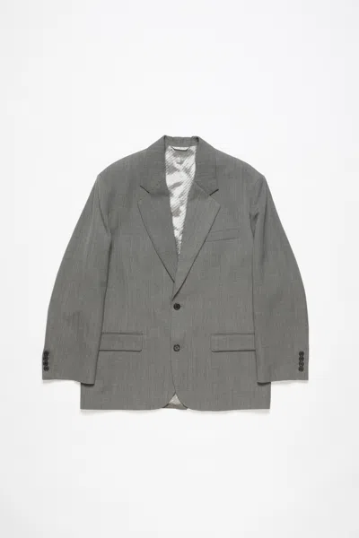 Acne Studios Single-breasted Suit Jacket In Grey Melange