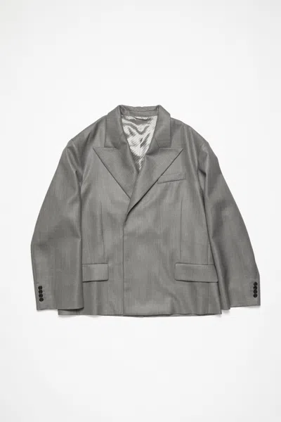 Acne Studios Relaxed Fit Suit Jacket In Vintage Grey Melange