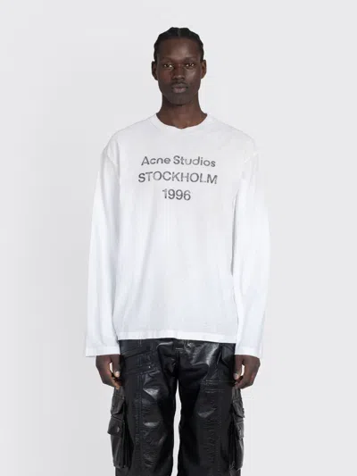 Acne Studios Relaxed Logo Ls T-shirt In White