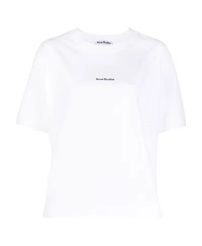 Acne Studios Reverse Logo Print T-shirt In White