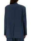 Acne Studios Double-breasted Wool Jacket Flap Pockets In Blue
