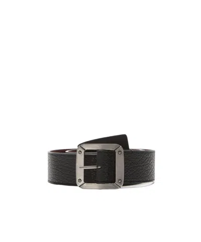 Acne Studios Reversible Leather Belt In Orange