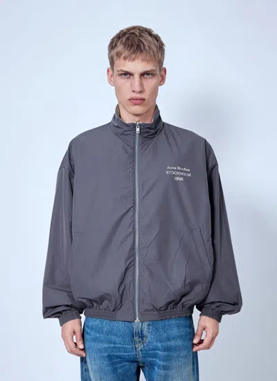 Acne Studios Reversible Zip-up Jacket In Gray