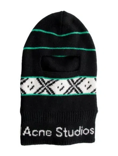 Pre-owned Acne Studios Rib Knit Ski Mask In Black