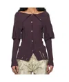 Acne Studios Burgundy Rib-knit Cardigan In Black