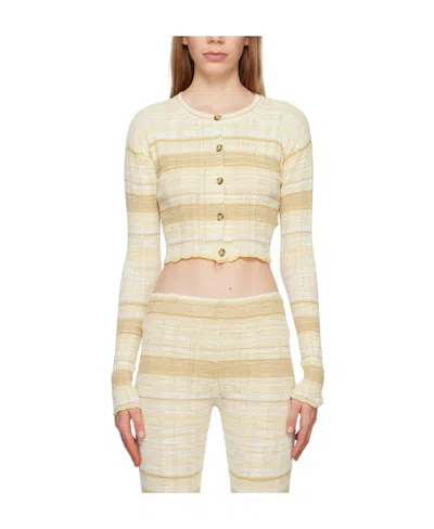 Acne Studios Rib Knitted Cardigan In Nude