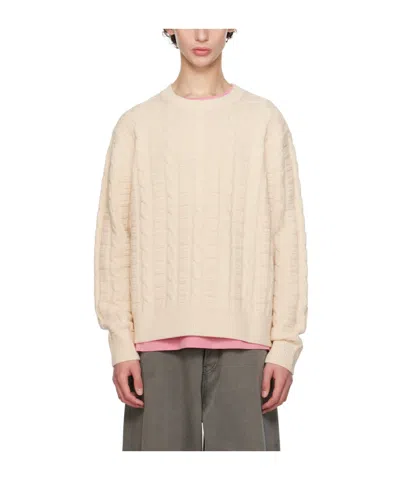Acne Studios Rib Round-neck Sweater In Nude