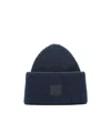 Acne Studios Face Logo Beanie Light Navy Melange In Blue