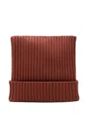 Acne Studios Ribbed Beanie In Brown