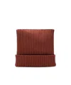 Acne Studios Ribbed Beanie In Brown