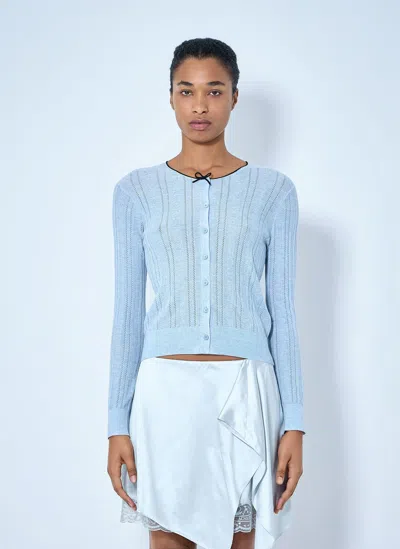 Acne Studios Ribbed Cardigan With Button Fastening In Blue