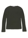 Acne Studios Ribbed Cotton Sweater In Brown