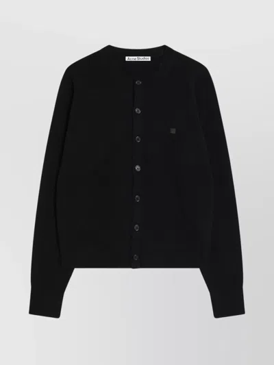 ACNE STUDIOS RIBBED CUFFS AND HEM YAK WOOL CARDIGAN