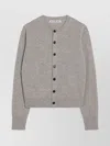 Acne Studios Ribbed Cuffs And Hem Yak Wool Cardigan In Gray