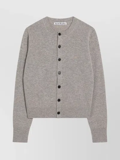 ACNE STUDIOS RIBBED CUFFS AND HEM YAK WOOL CARDIGAN