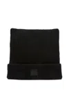 Acne Studios Ribbed Face-patch Beanie Hat In Black
