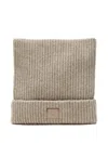 Acne Studios Ribbed Face-patch Beanie Hat In Neutral
