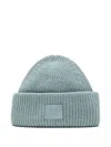 Acne Studios Ribbed Face-patch Beanies Hat In Blue
