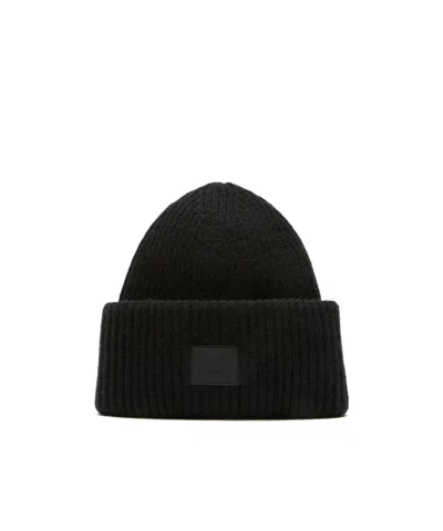 ACNE STUDIOS RIBBED FACE-PATCH HAT