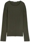 Acne Studios Ribbed-knit Jumper In Green