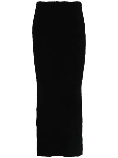 Acne Studios Ribbed-knit Midi Skirt In Black
