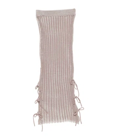 Acne Studios Ribbed-knit Midi Skirt In Nude