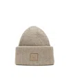 Acne Studios Ribbed Logo-patch Beanie In Pink