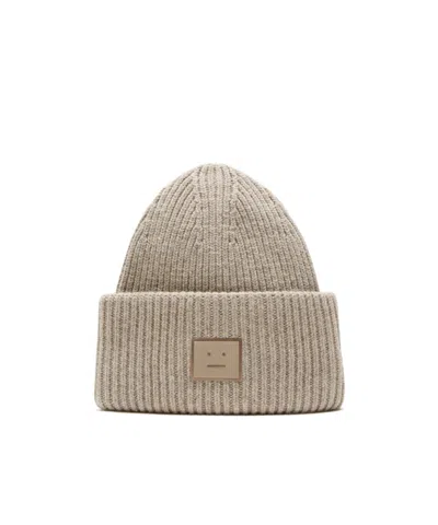 Acne Studios Ribbed Patch Beanie In Pink