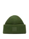 Acne Studios Ribbed Patch Hat In Green