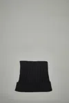 Acne Studios Ribbed Square Beanie In Black