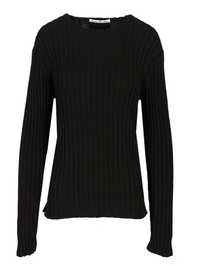 ACNE STUDIOS RIBBED SWEATER KNITWEAR BLACK