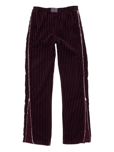 Acne Studios Ribbed-velvet Zip-detail Pants In Brown