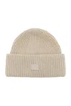 ACNE STUDIOS ACNE STUDIOS RIBBED WOOL BEANIE HAT WITH CUFF WOMEN