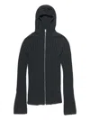 Acne Studios Ribbed Zip-up Hooded Cardigan In Gray