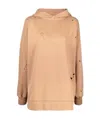 Acne Studios Ripped Cotton Hoodie In Nude