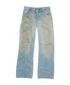 Acne Studios Ripped-detailing Wide-leg Jeans In Gray