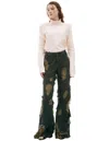 Acne Studios Ripped Jeans With Scuffed Effect In Green