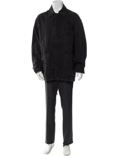 Pre-owned Acne Studios Ripstop Cargo Parka In Black