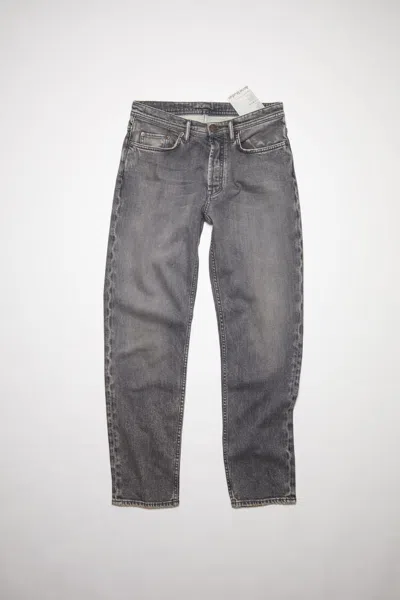 Acne Studios Distressed Five-pocket Faded Shorts With Belt Loops In Gray