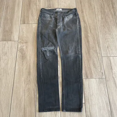 Pre-owned Acne Studios Roc Wax Slim Denim Jeans In Gray