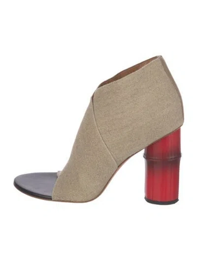 Pre-owned Acne Studios Rosa Stretch-canvas Canvas Slingback Sandals In Neutral