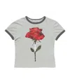 Acne Studios Rose-print Ringer T-shirt In Multi