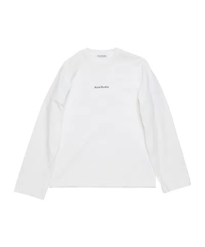 Acne Studios Round Collar And Long-sleeved T-shirt In Opticwhite