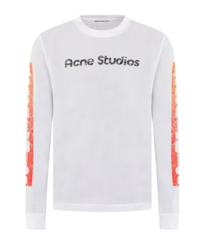 Acne Studios Round Collar And Long-sleeved T-shirt In White