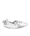Acne Studios Round Head Ballet Shoes In Silver/gray